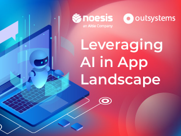 Red and blue imagem to promote outsystems webinar