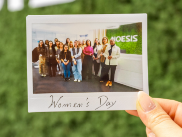 Photo of the Noesis team celebrating International Women's Day