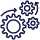Icon representing streamlined content operations and management