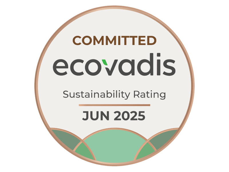 EcoVadis Committed Sustainability Rating badge, June 2025.